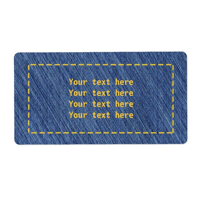 Denim Stitch Jean Fest Adressetiketter Klistermärk Fraktsedel (Framsidan)