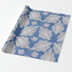 Denim struktur med Snöre Repeat Mönster Presentpapper