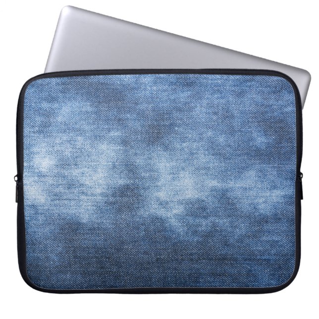 Denim Struktur: Worn Fabric Background Laptop Fodral (Framsidan)