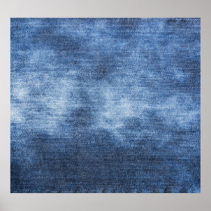 Denim Struktur: Worn Fabric Background Poster