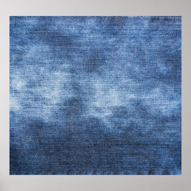 Denim Struktur: Worn Fabric Background Poster (Framsidan)