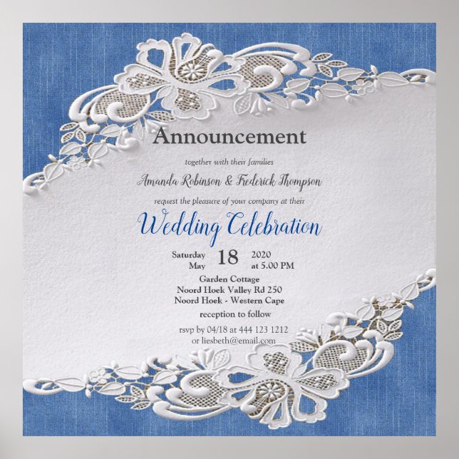 Denim Texturerad med Snöre Poster (Framsidan)