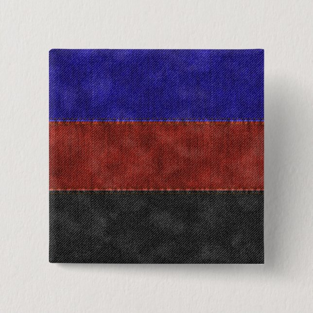Denim Texturerat sömlöst polyamoriskt Pride Flagga Knapp (Framsida)