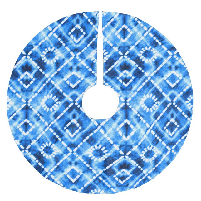 Denim Tie Dye Struktur: Modern elegance. Julgransmatta Borstad Polyester (Framsidan)