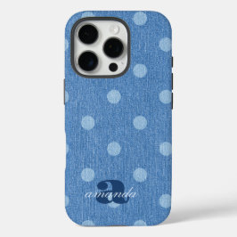 Denim Tvättade Polka Dot