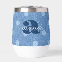 Denim Tvättade Polka Dot