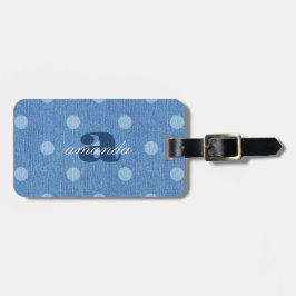 Denim Tvättade Polka Dot Bagagebricka