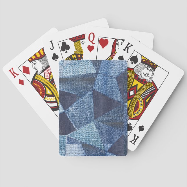 Denim Urban: Distress Stripe Patchwork. Casinokort (Baksidan)