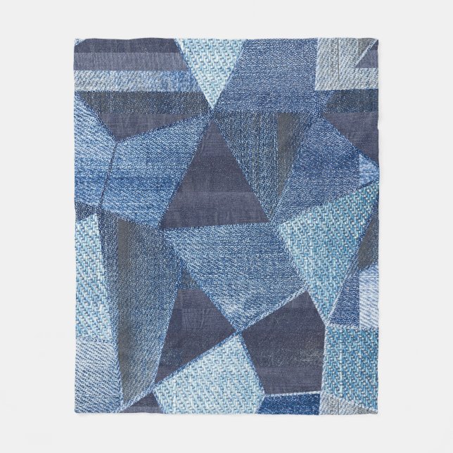 Denim Urban: Distress Stripe Patchwork. Fleecefilt (Framsidan)