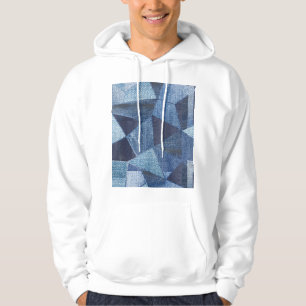 Denim Urban: Distress Stripe Patchwork. Hoodie