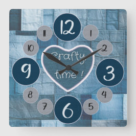 Denim väggklocka för syning av älskare