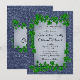 Denim Vines bröllopsinbjudan 4,5 tum x 6,25 tum Inbjudningar