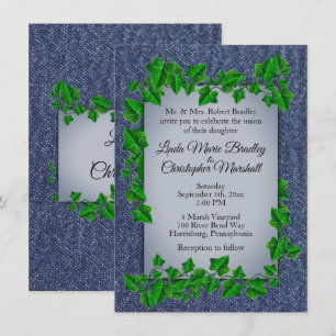 Denim Vines bröllopsinbjudan 4,5 tum x 6,25 tum Inbjudningar