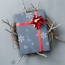 Denim Vinter Julmönster Presentpapper