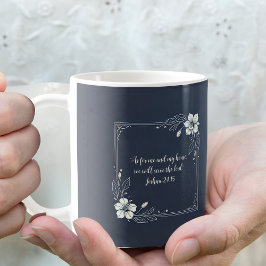 Denim Vit Blommig Anpassningsbar Bibelvers Kaffemugg