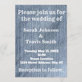 Denim Wedding-inbjudan Inbjudningar