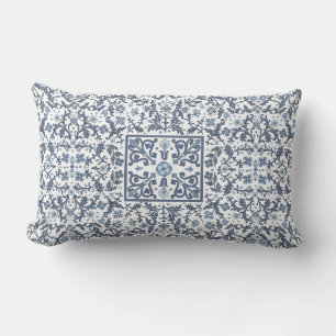 Denimblåttblommigt Lumbarkudde