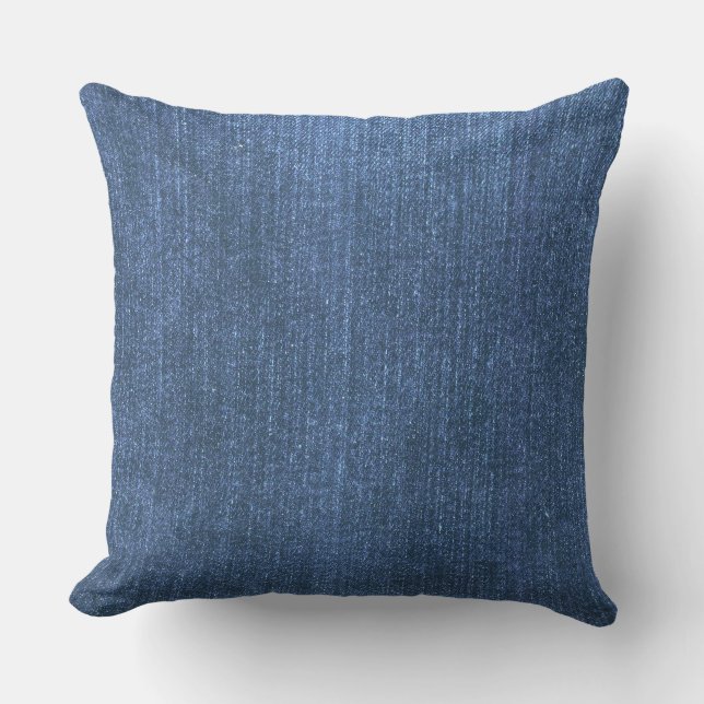 Denimblåttdekorativ kudde (Framsida)