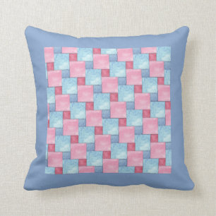 DenimFauxpatchworken, Pinks, slösar Kudde