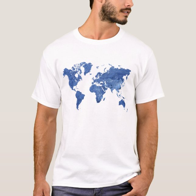 Denimvärldskarta T-shirt (Framsida)