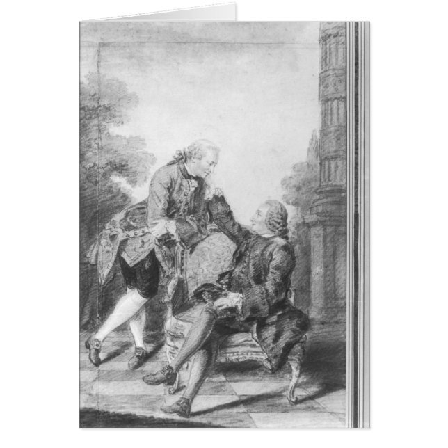 Denis Diderot och Melchior, baron de Grimm Hälsningskort (Framsidan)