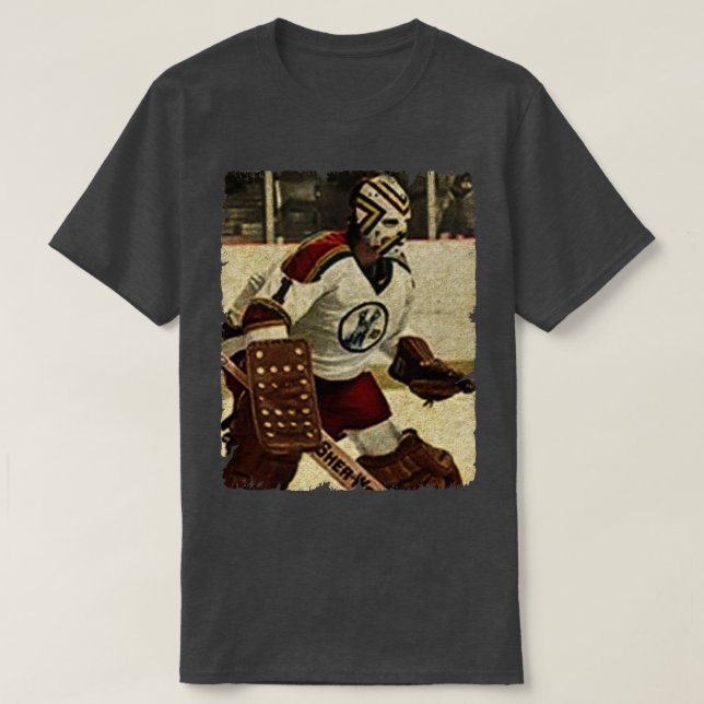 Denis Herron Kansas City Scouts 1975 TShirt T Shirt (Design framsida)