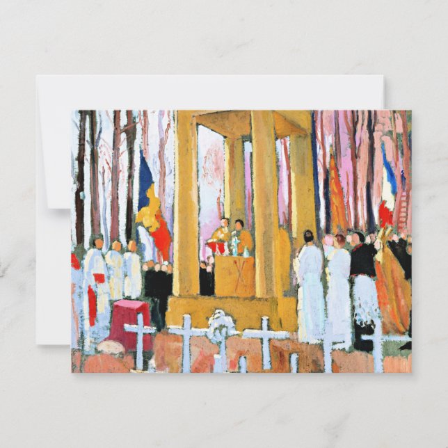 Denis - Massan i Grav framför Ernest Psichari Kort (Framsida)