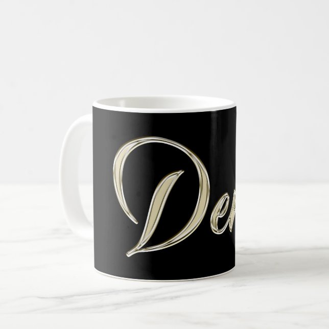 Denis Name whitegold Tasse Teetasse Kaffeetasse Kaffemugg (Framsida vänster)