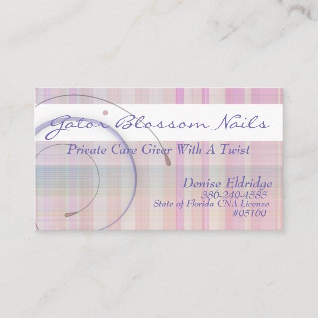 Denise Nail Art Affärskorts Visitkort (Framsida)