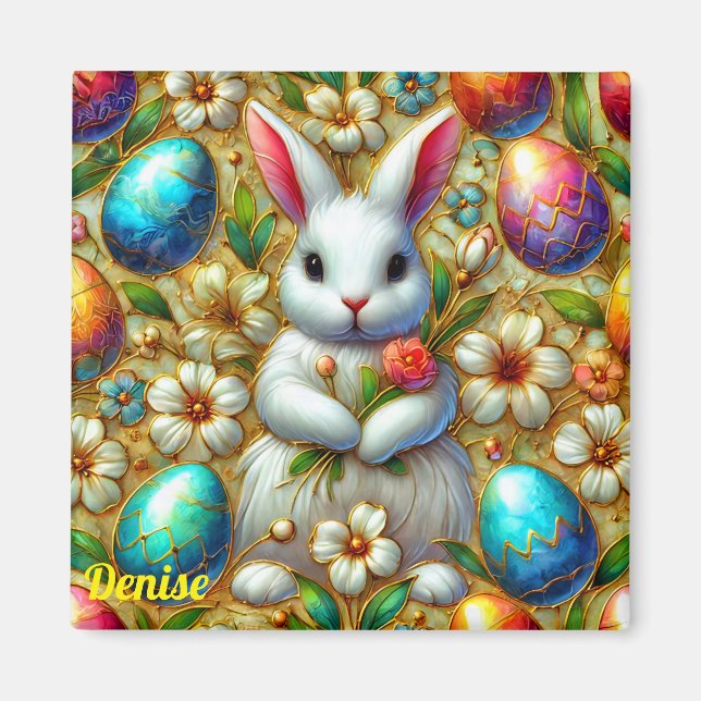 DENISE ~ Påskhare and Eggs ~ Magnet (Framsidan)