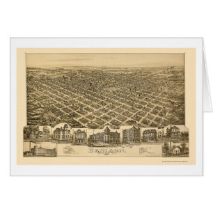 Denison panorama- karta för TX - 1891 Hälsningskort