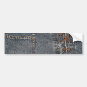 Denium Fabric Background Bumper-etikett för bakgru Bildekal