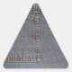 Denium Fabric BackgroundTriangle-fästmärke Triangelformat Klistermärke (Front)