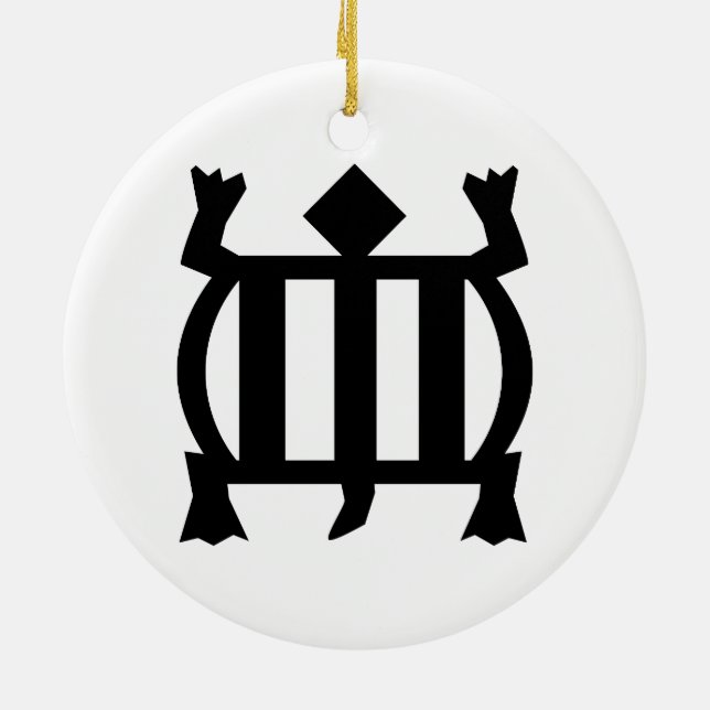 Denkyem | Symbol för anpassningsförmåga och tydlig Julgransprydnad Keramik (Baksidan)