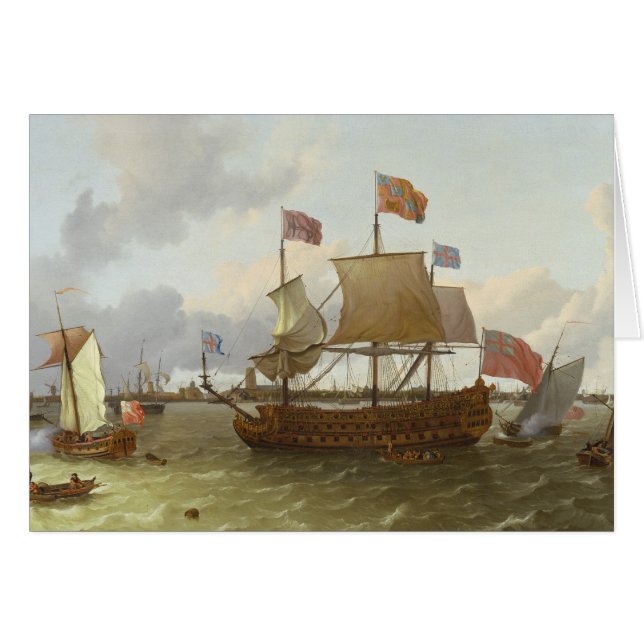 DenLedar- "Britanniaen" i Rotterdam, 1698 Hälsningskort (Framsidan Horizontal)