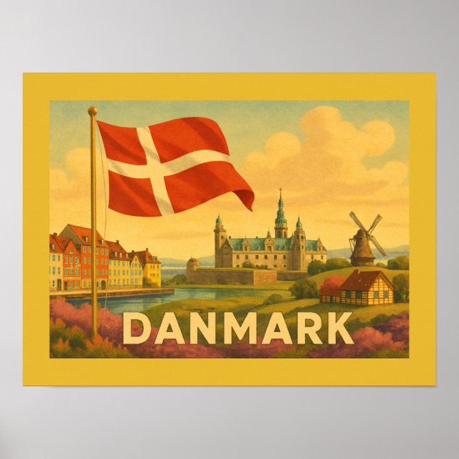 Denmark Castle Windmill Poster (Framsidan)