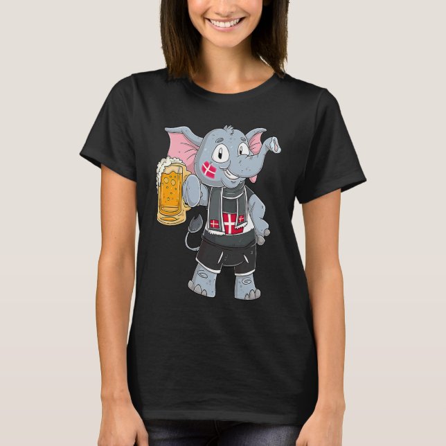 Denmark fan elephant t shirt (Framsida)