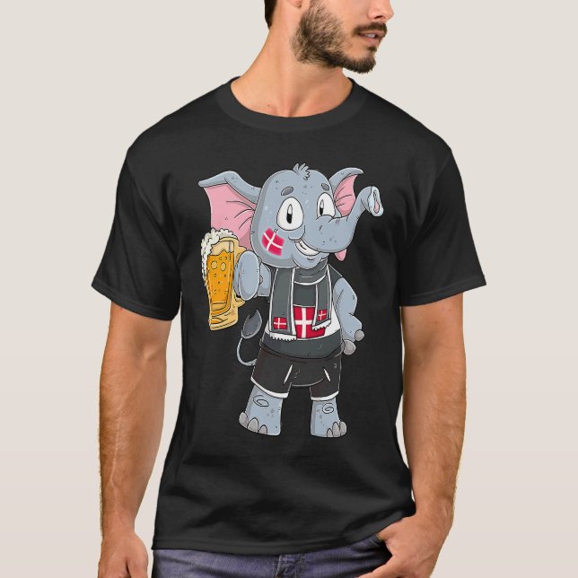 Denmark fan elephant t shirt (Framsida)