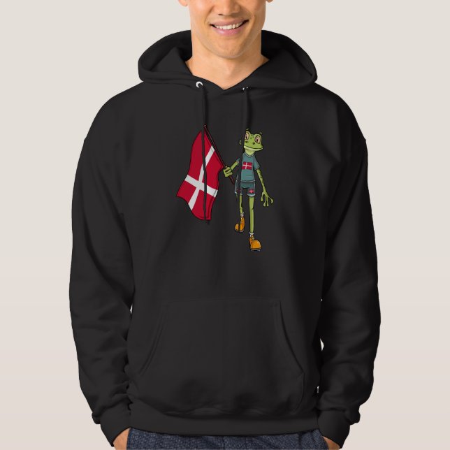 Denmark Fan Frog Hoodie (Framsida)