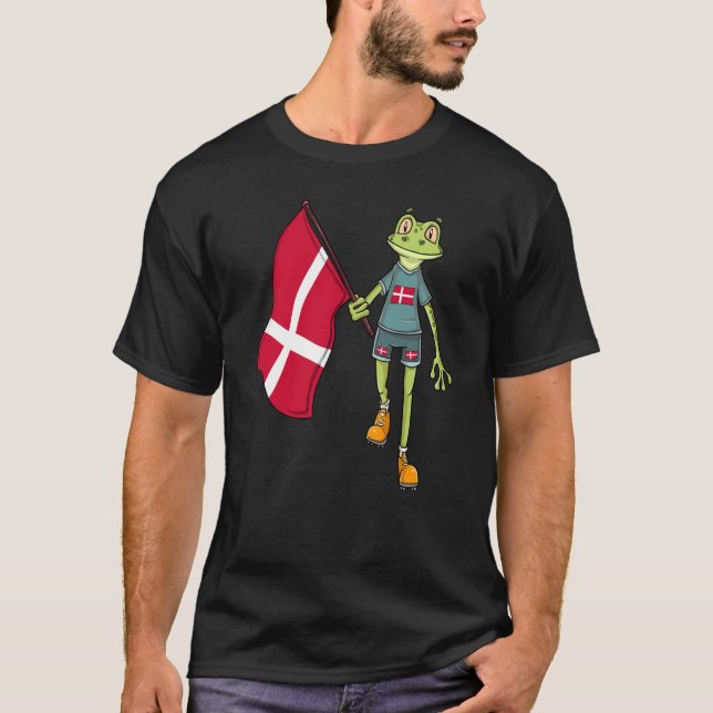 Denmark Fan Frog T Shirt (Framsida)