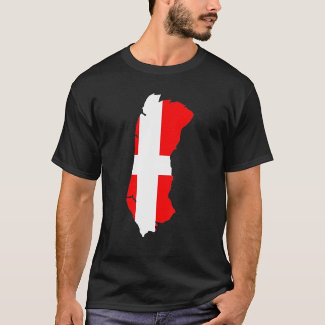 Denmark flag in Römö outline Römö T Shirt (Framsida)