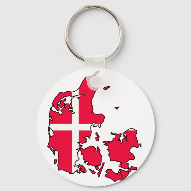 denmark flagga karta nyckelring (Framsida)