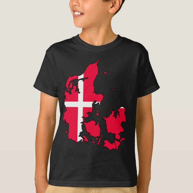 denmark flagga karta tröja (Framsida)