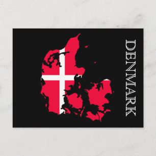 denmark flagga karta vykort