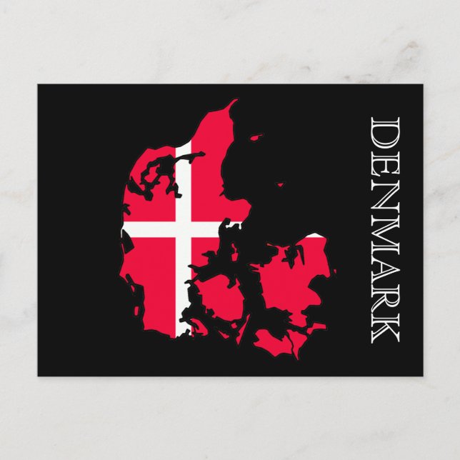 denmark flagga karta vykort (Framsida)