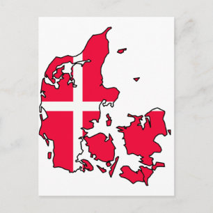 denmark flagga karta vykort