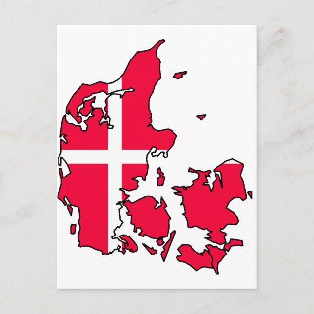 denmark flagga karta vykort (Framsida)