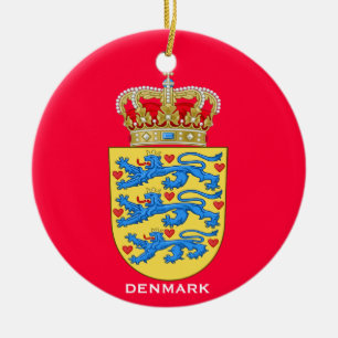 DENMARK*-, keramisk rundaprydnad Julgransprydnad Keramik