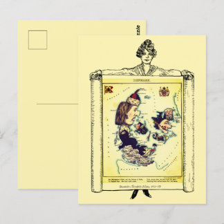 Denmark Pictorial Art Maps Vintage Postcard Vykort