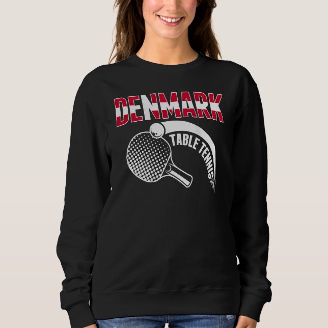Denmark Table Tennis  Danish Ping Pong Team Suppor T Shirt (Framsida)